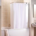 Bathroom , 8 Cool Curved curtain rod : Curved Shower Curtain Rods