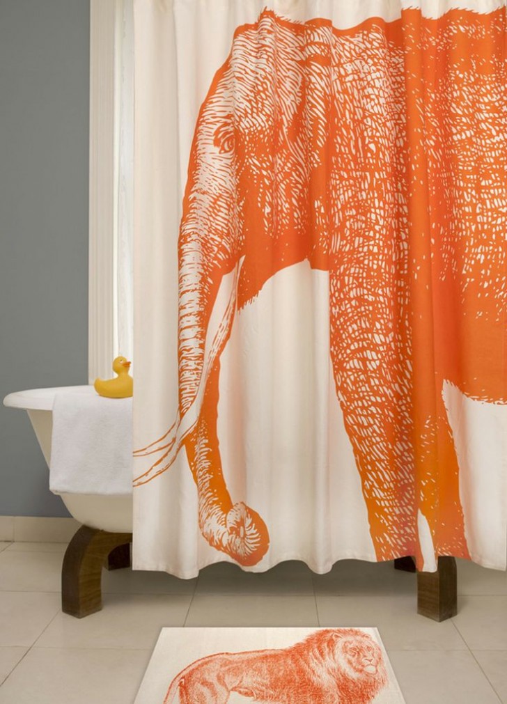 Others , 7 Cool Elephant shower curtain : Elephant Shower Curtain
