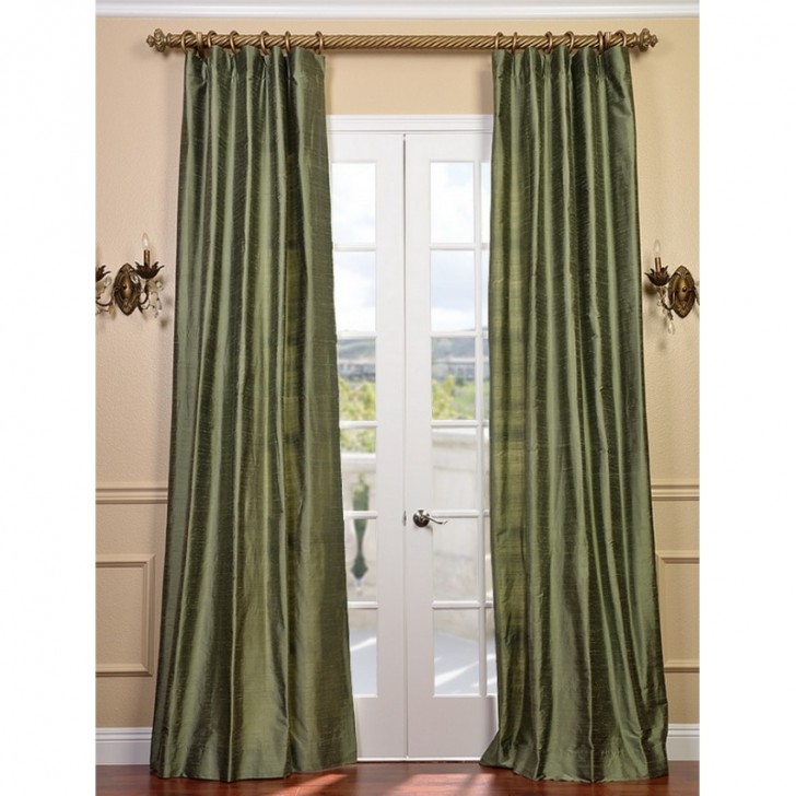 Others , 8 Cool Silk curtain panels : Green Curtain Panel