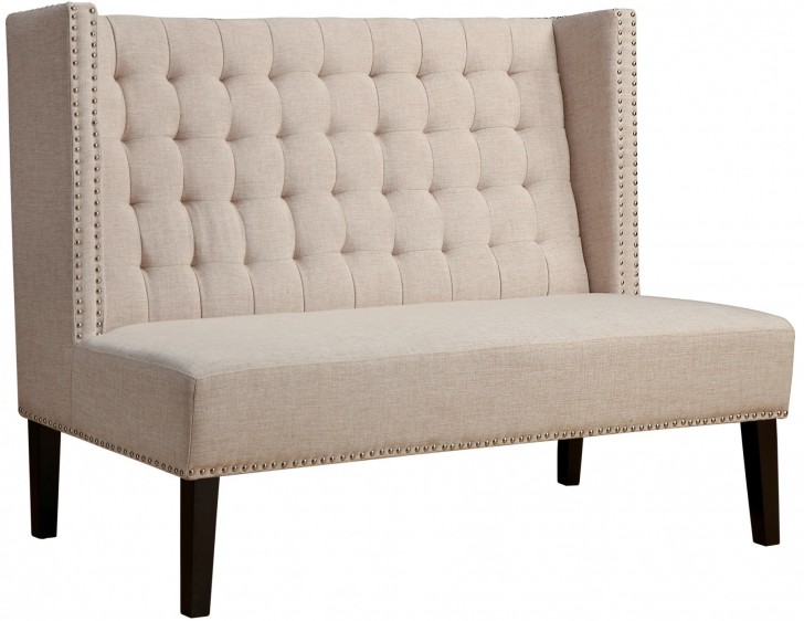 Furniture , 8 Awesome Banquette bench : Halifax Beige Linen Banquette Bench