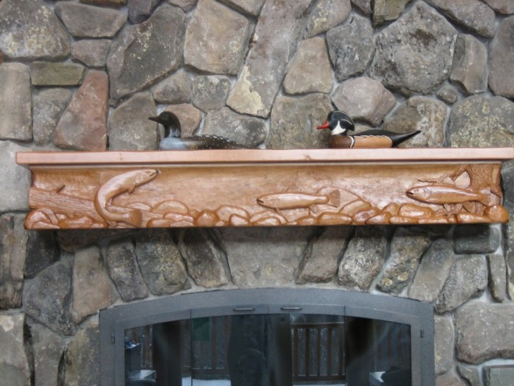 Others , 7 Gorgeous Rustic mantels : Hand Carved Rustic Mantle