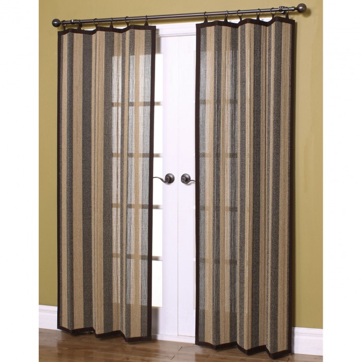 Others , 8 Nice Striped curtain panels : Home Woven Stripe Bamboo