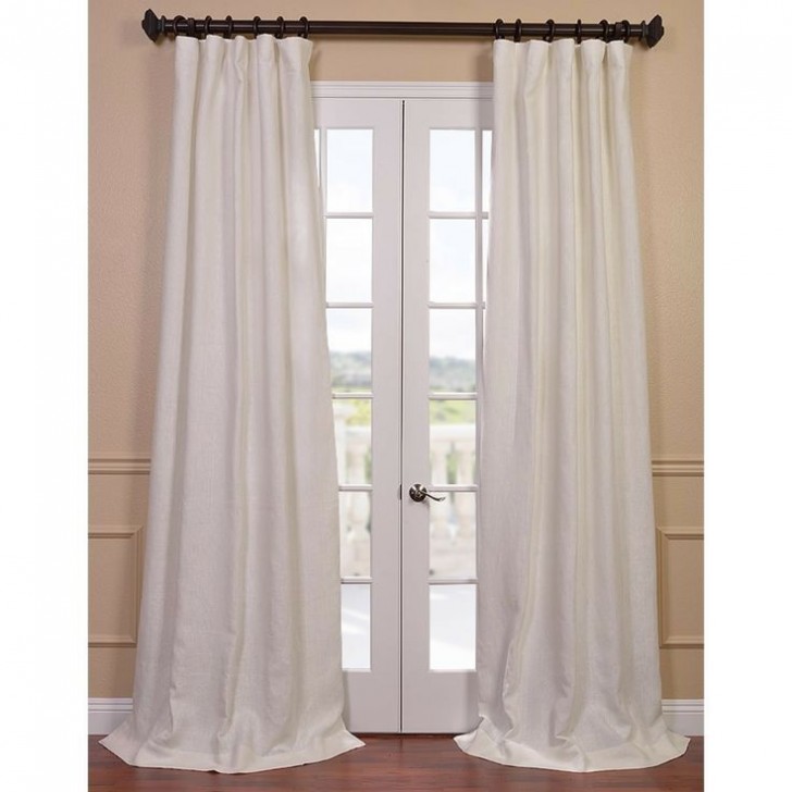 Others , 8 Charming Lined curtain panels : Ivory French Linen Lined Curtain Panel