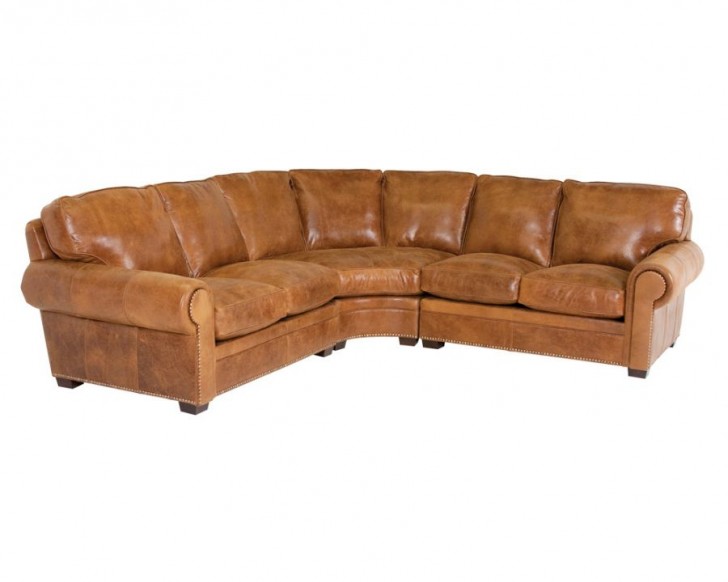 Furniture , 7 Stunning Distressed leather sectional : Kirby Sectional