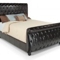 Leather tufted sleigh bed frame , 7 Superb Tufted Sleigh Bed In Bedroom Category