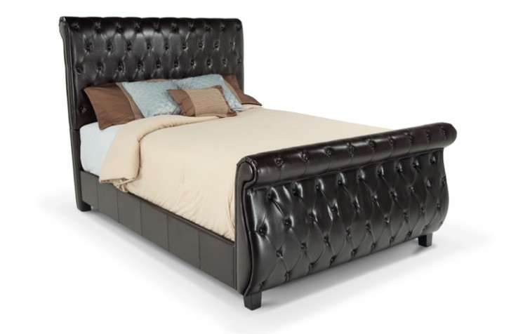 Bedroom , 7 Superb Tufted sleigh bed : Leather Tufted Sleigh Bed Frame