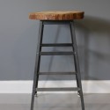 Furniture , 7 Charming Reclaimed wood bar stools : Live Edge Reclaimed Wood Bar Stool