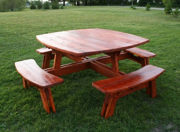 Furniture , 8 Good Rustic picnic tables : Log Furniture