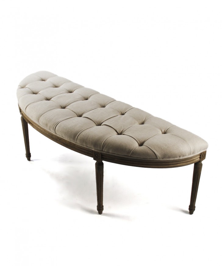 Furniture , 7 Cool Tufted bench : Louis Curve Tufted Bench