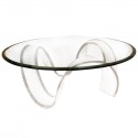 Furniture , 7 Best Lucite coffee table : Lucite Round Ribbon Coffee Table