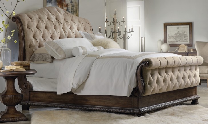 Bedroom , 7 Superb Tufted sleigh bed : Luxury Furniture