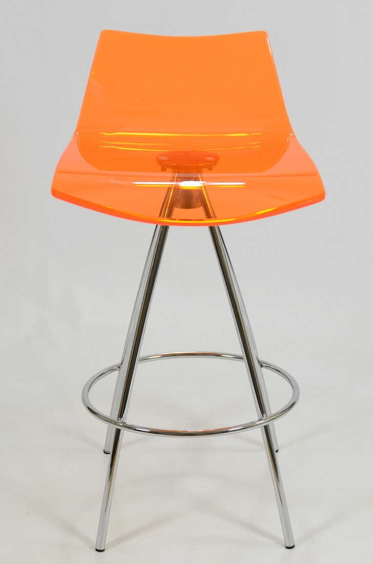 Furniture , 8 Cool Lucite bar stools : Monaco Acrylic Bar Stool Orange