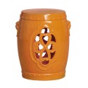 Orange Ceramic Clover Design Garden Stool , 8 Stunning Ceramic Garden Stool In Furniture Category
