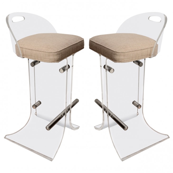 Furniture , 8 Cool Lucite bar stools : Pair Of Lucite Bar Stools