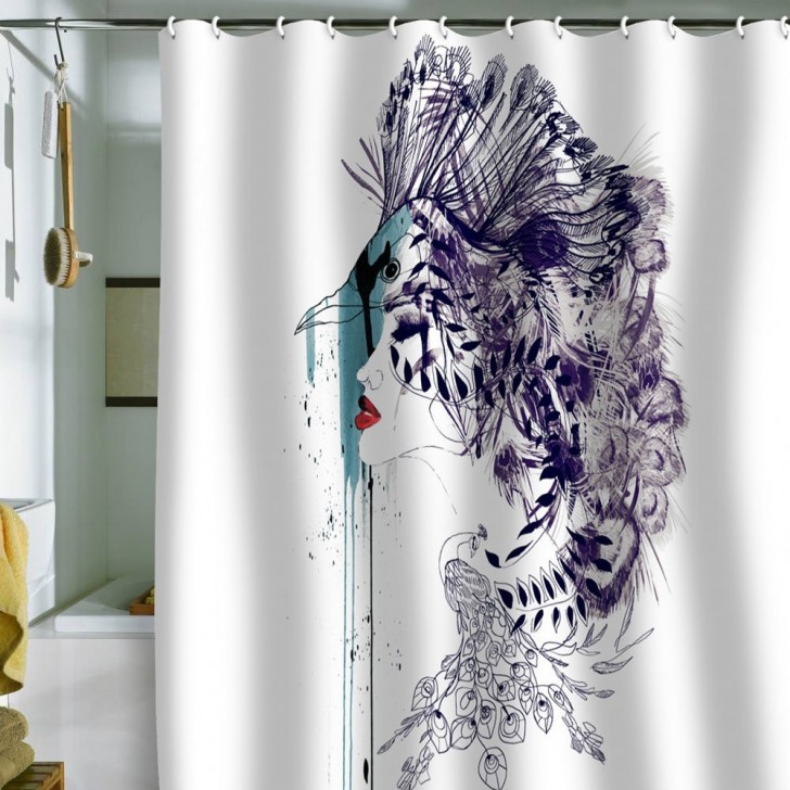 Others , 8 Fabulous Peacock shower curtain : Peacock Shower Curtain