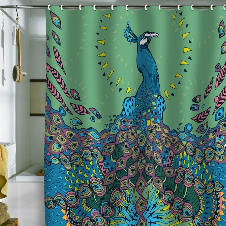 Others , 8 Fabulous Peacock shower curtain : Peacock Shower Curtain