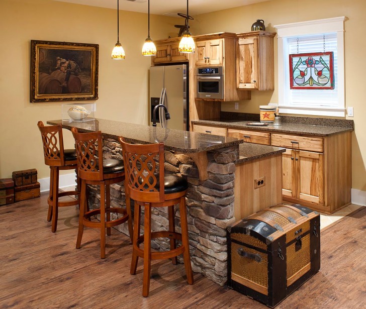 Kitchen , 7 Awesome Rustic hickory cabinets : Rustic Hickory Pub