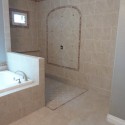 Bathroom , 7 Amazing Doorless shower : Rustic Tiled Doorless