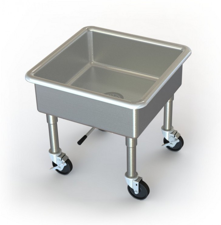 Kitchen , 7 Top Slop sink : Stainless Steel Rolling Utility Sink