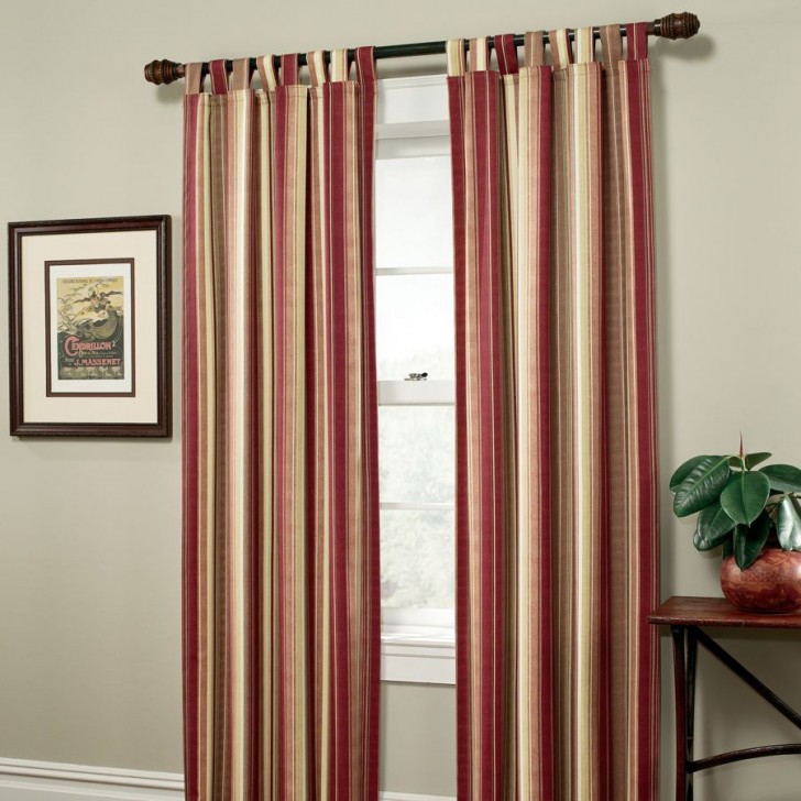 Others , 7 Superb Tab top curtain panels : Vail Stripe Tab Top Panel