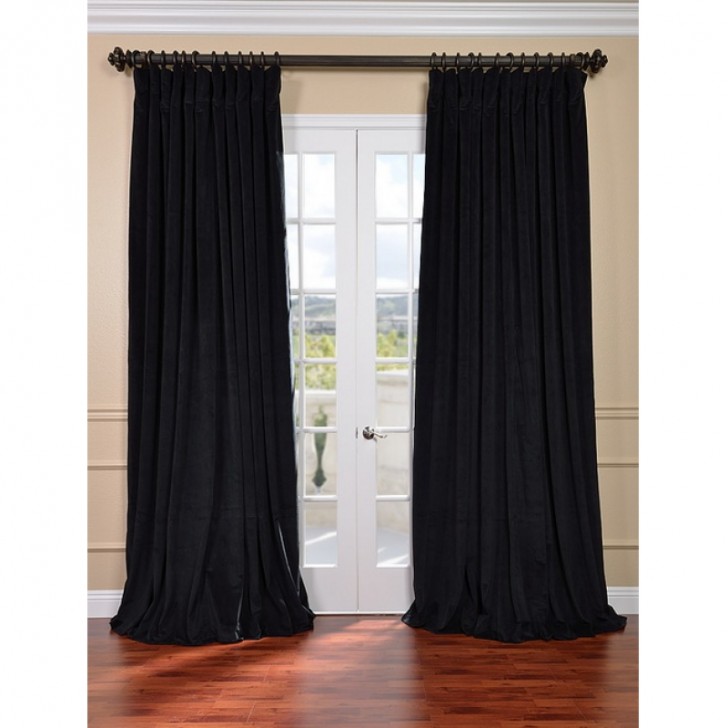 Others , 8 Hottest Extra wide curtain panels : Warm Black Velvet Blackout
