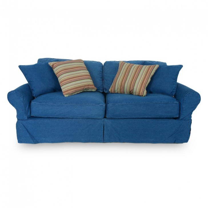 Furniture , 8 Nice Denim sectional : Washed Denim Sofa