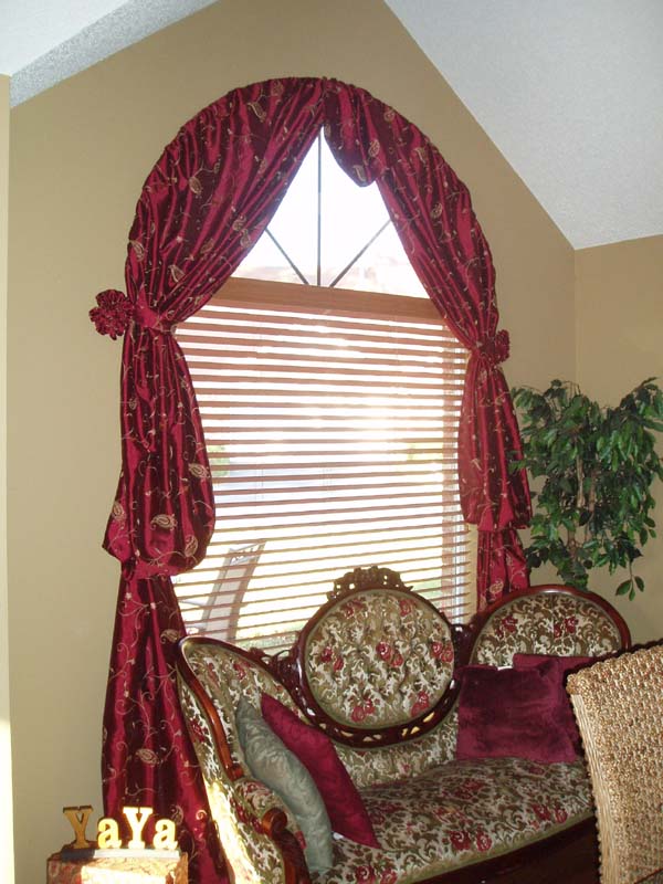 Furniture , 6 Awesome Arch window curtains : Window With Attractive Curtain