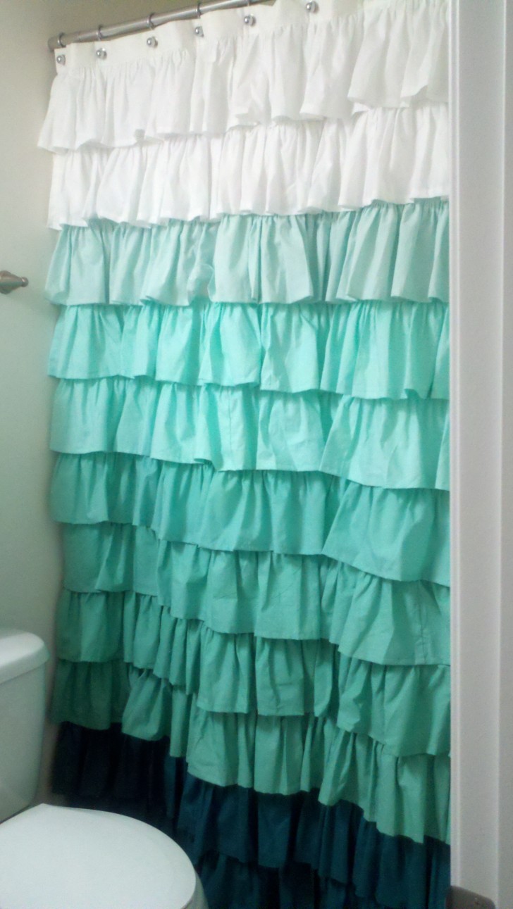 Others , 7 Best Ruffled shower curtain :  Bay Windows Curtain Rods