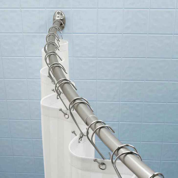 Bathroom , 8 Top Curved shower curtain rod :  Curtain Rod