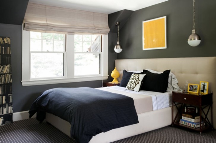 Bedroom , 7 Unique Grey paints for bedrooms : Gray Blue Bedroom Design