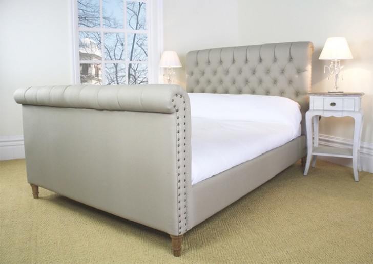 Bedroom , 7 Superb Tufted sleigh bed : Tufted Upholstered Sleigh Bed