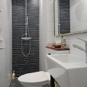 Bathroom , 10 Gorgeous Bathroom mirror ideas on wall : Black Tile Bathroom Ideas
