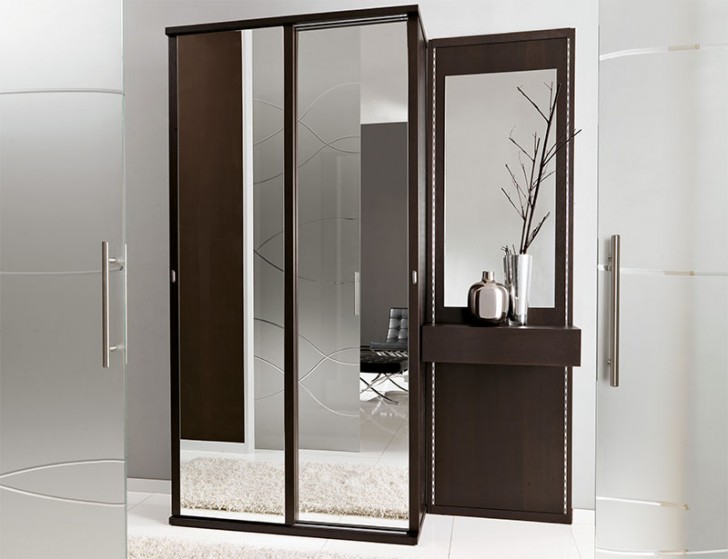 Furniture , 10 Fabulous Contemporary hallway furniture : Unico Contemporary Wenge And Mirrored Hallway