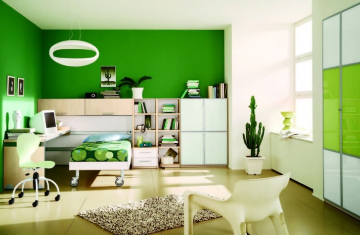 Bedroom , 9 Gorgeous Painting ideas for bedrooms walls : Green Wall Paint For Girls Bedroom