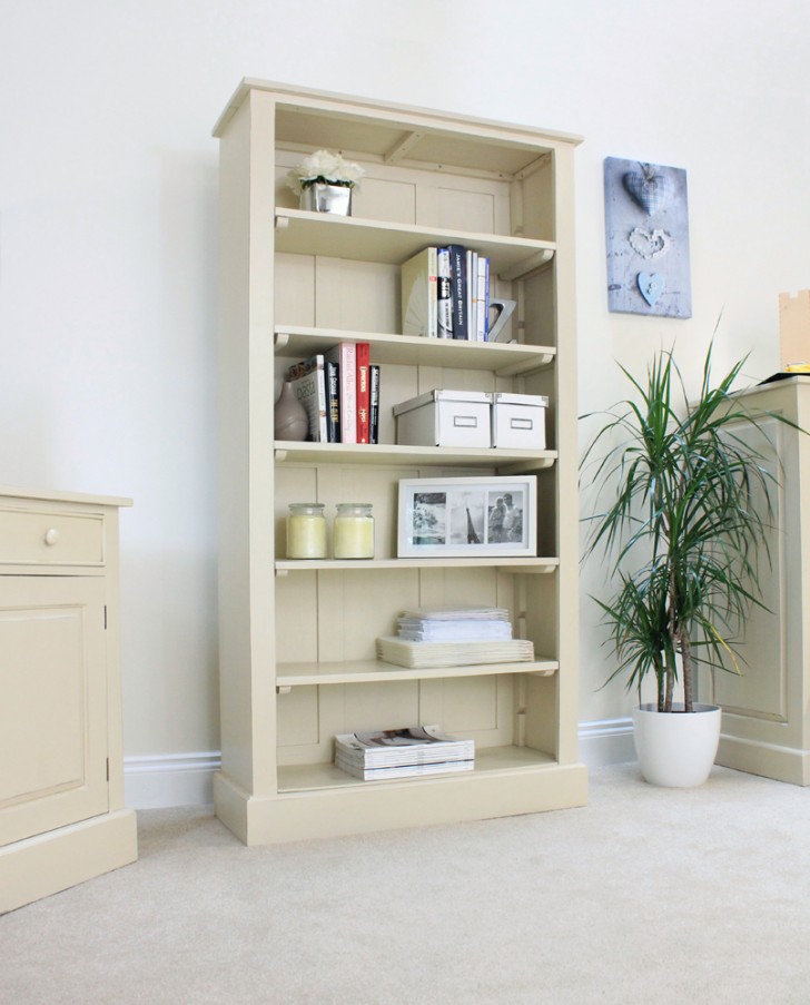 Furniture , 8 Ultimate Cream bookshelves : Cream Painted Cadence Mahogany