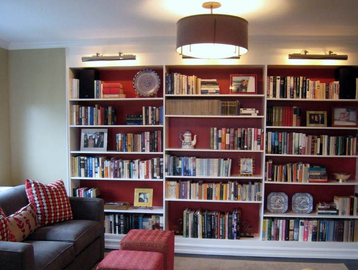Furniture , 9 Unique Bookshelf lighting ideas : Horizontal Bookshelf Ideas