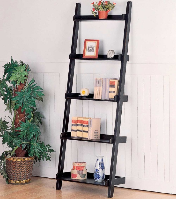 Furniture , 10 Unique Ladder shelves ikea : Ladder Shelf Book