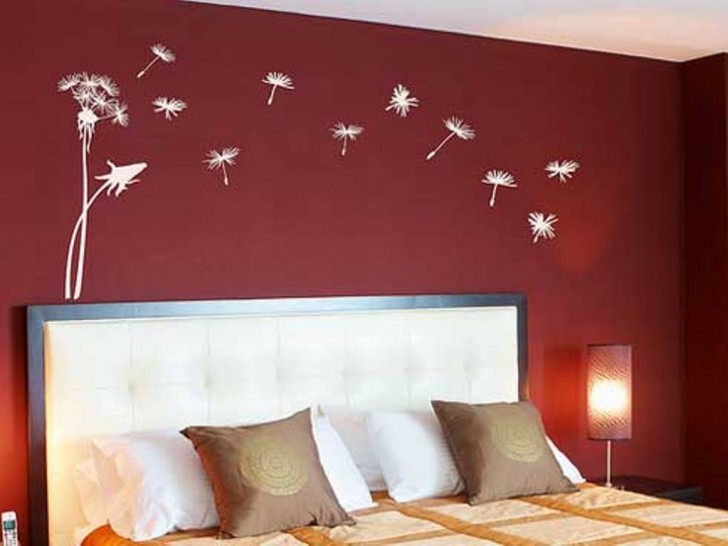 Bedroom , 9 Charming Paint ideas for bedroom walls : Red Bedroom Wall Painting Design Ideas