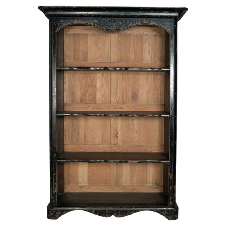 Furniture , 10 Wonderful Shabby chic bookcases : Shabby Chic French Black Bookcase