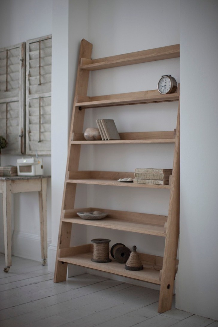 Furniture , 8 Hottest Ladder bookcase ikea :  Leaning Bookshelf Ikea