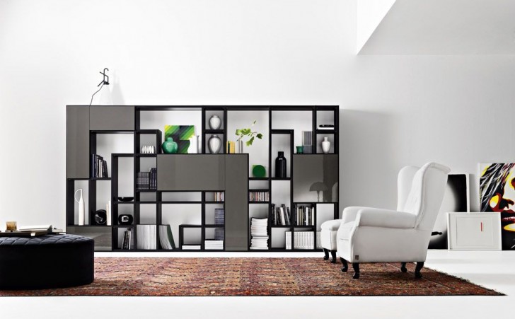 Interior Design , 8 Charming Living room bookshelf : Living Room Partition Bookcase
