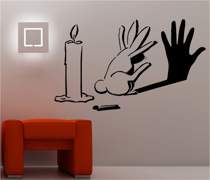 Interior Design , 9 Stunning Artwork for bedroom walls : Shadow Puppet Graffiti