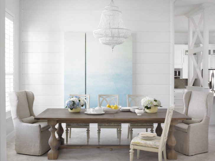 Dining Room , Awesome  Craftsman Dining Room Table Styles Image Ideas : Beautiful  Beach Style Dining Room Table Styles Inspiration