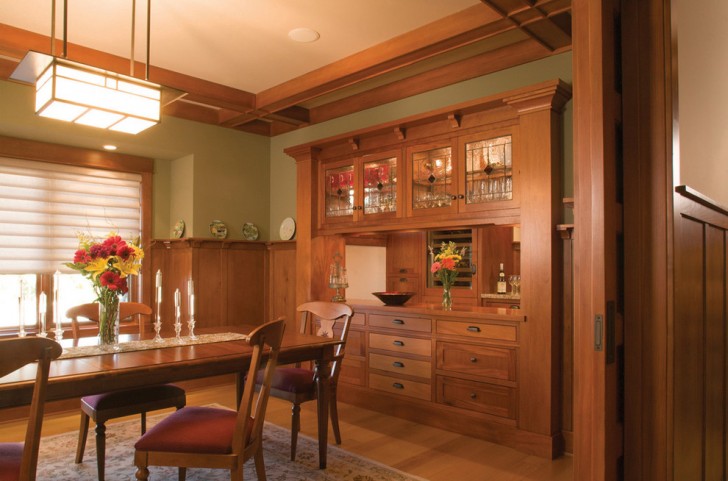 Spaces , Fabulous  Eclectic Dining China Cabinets Photo Inspirations : Beautiful  Craftsman Dining China Cabinets Inspiration