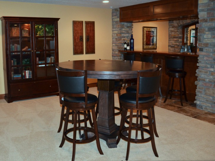 Home Theater , Cool  Rustic Pub Tables Chairs Image : Beautiful  Traditional Pub Tables Chairs Picture