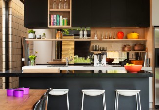 728x990px Lovely  Contemporary Black Kitchens Cabinets Inspiration Picture in Kitchen