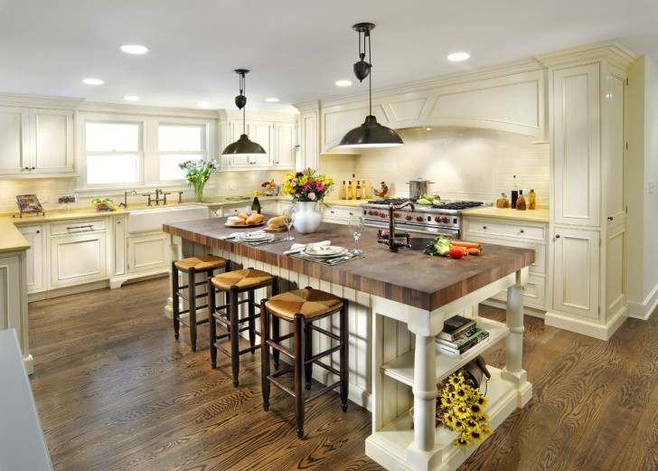 Spaces , Lovely  Transitional Butcher Block for Island Image Inspiration : Breathtaking  Traditional Butcher Block For Island Picture