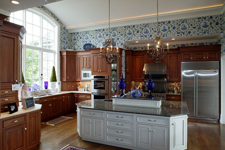 Kitchen , Gorgeous  Traditional Cherry Cabinets in Kitchen Photo Inspirations : Breathtaking  Traditional Cherry Cabinets In Kitchen Image