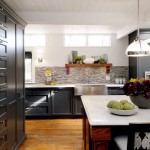 Kitchen , Stunning  Traditional Black Cabinets Kitchen Image Inspiration : Breathtaking  Transitional Black Cabinets Kitchen Ideas