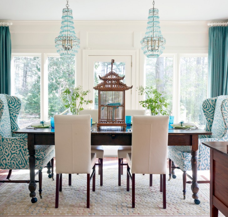 Dining Room , Wonderful  Transitional Chair Dining Room Image : Charming  Eclectic Chair Dining Room Picture Ideas